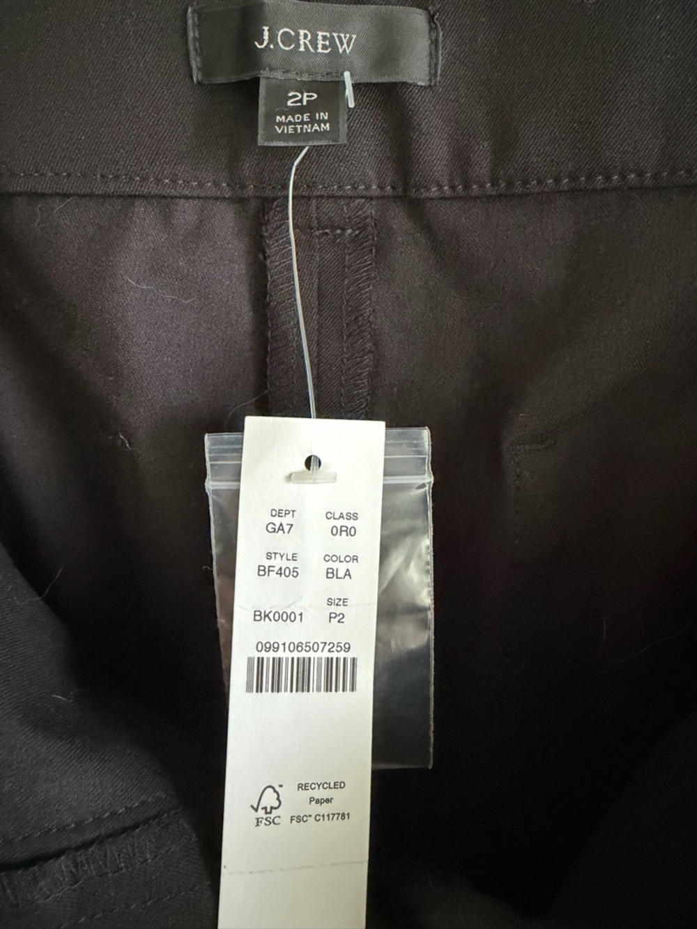 J.Crew Sydney Wide Leg Crop Pants Black 2P Petite High Rise Stretch NWT Womens - Picture 5 of 13